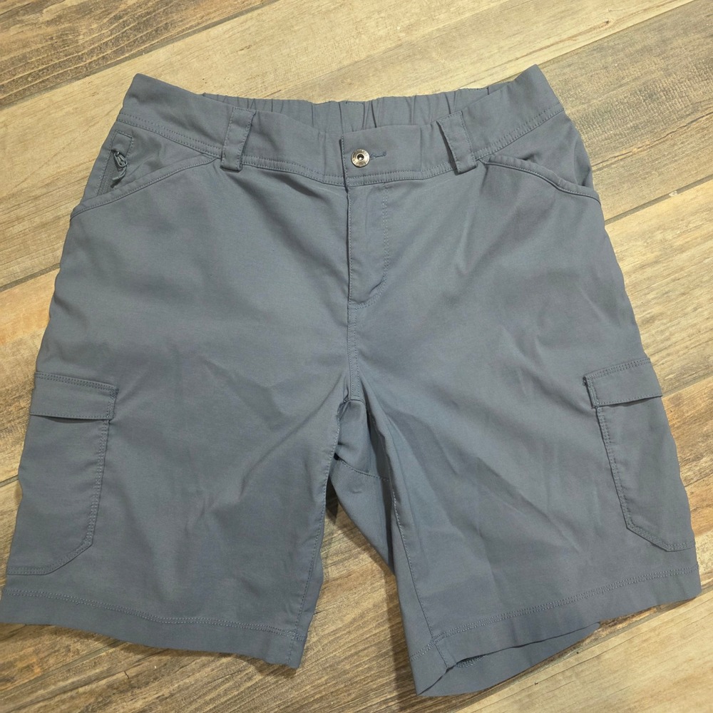 Duluth Trading Co Womens Cargo Shorts Size 12 Slate Blue Utility Hiking Outdoor